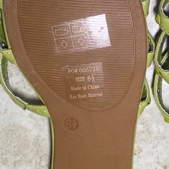 Journee Collection Women's Camarie Green Studded Strap Slide Casual Sandals - Picture 4 of 4